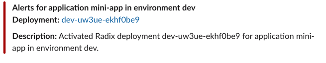 radix deployment slack alert